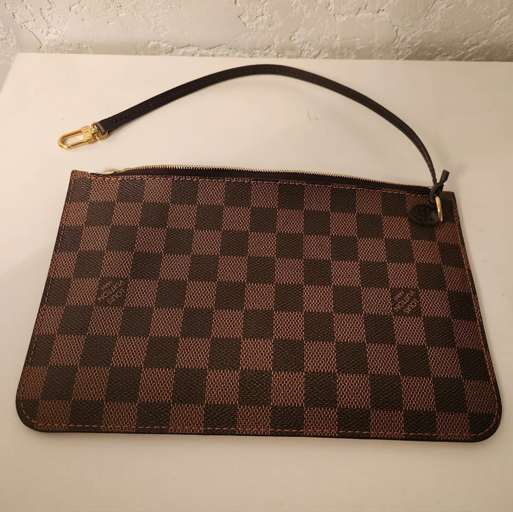 Louis Vuitton Damier Brown and Black Checkered Wristlet